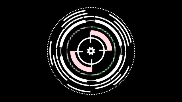 Complex HUD Circles pack. Futuristic user interface elements for overlay design. Digital circles isolated on the black background. 4k video ..
