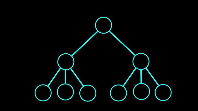 Dynamic Work Organizational Chart enthusiastically discussing sales charts on presentation board, Can be used to represent organizational corruption bankruptcy, multilevel scam on black background. 