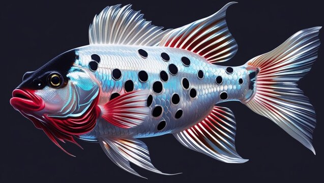 Fish swimming alone in image