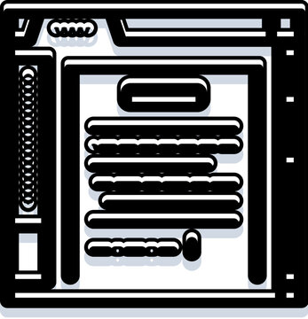 Flat design illustration depicting a document with text lines and a scrollbar within a browser window, symbolizing technical writing, content creation, and digital information
