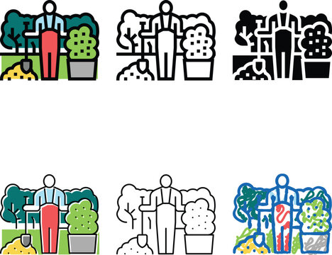 landscaper business color icon vector. landscaper business sign. isolated symbol modern