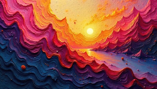 Close-up of a breathtaking, richly textured oil painting; vibrant colors and masterful brushstrokes showcase the artist's skill and vision, a true work of art , impasto, beauty