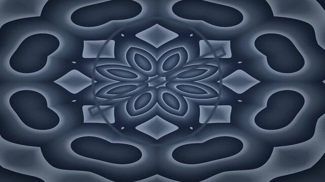 Abstract blue cellular symmetry with star pattern and translucent pods