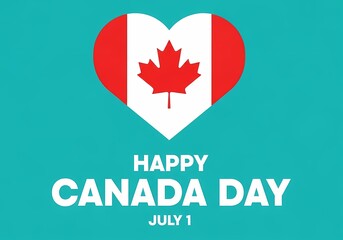 Fototapeta premium Heart Shaped Canadian Flag for Happy Canada Day July 1