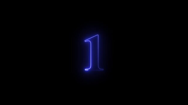 glowing Neon number 1 animation, educational mathematics text icon animation . A dynamic motion and glowing neon number icon ...