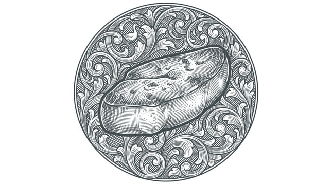 Detailed illustration of a sausage.