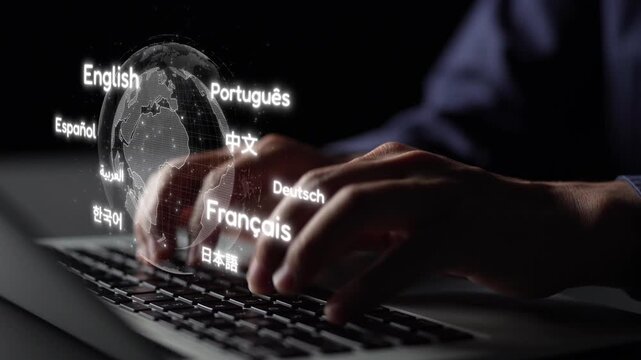 Global communication with multiple languages, digital translation tools, multilingual technology, cross-cultural communication, and virtual language learning environments. Muxer