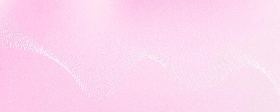Pink linear wavy pattern background. Rose wave curved dashed design element for poster, banner, presentation, booklet, brochure. Abstract halftone undulate flowing particle lines. VectoPrint