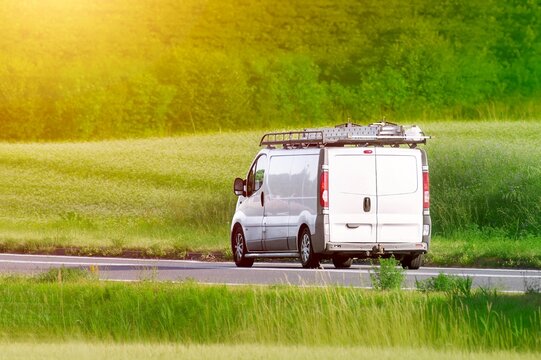 Maintenance trucks working on the side of the road