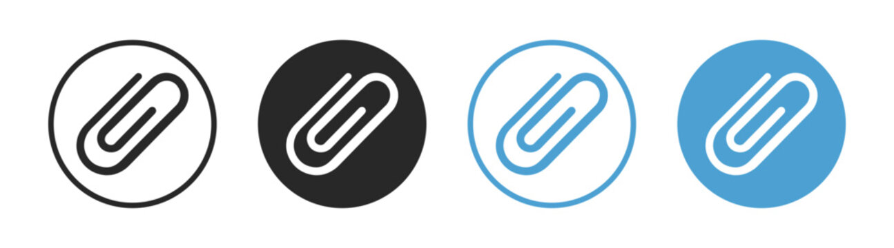 Round link and chain icon set with editable stroke outline web connectivity symbols