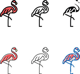 Fototapeta premium flamingo bird in zoo color icon vector. flamingo bird in zoo sign. isolated symbol forms