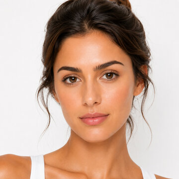 Woman with glass skin