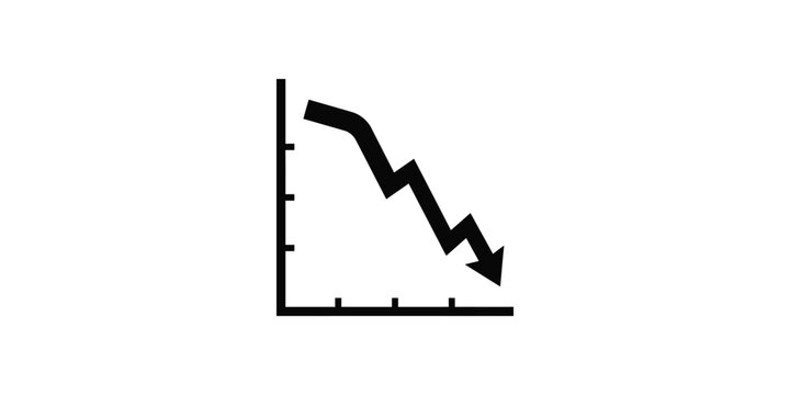 Downward Trend Business Loss and Financial Crisis Icon