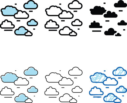 natural clouds color icon vector. natural clouds variations sign. isolated symbol