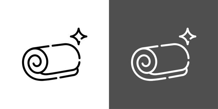 丸めたタオルのモノクロ太線ベクターアイコン