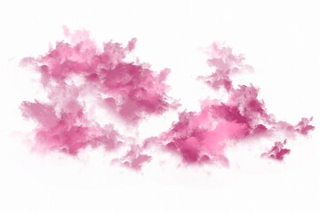 Obraz premium Abstract Pink Cloud Smoke Shape Element On White Background