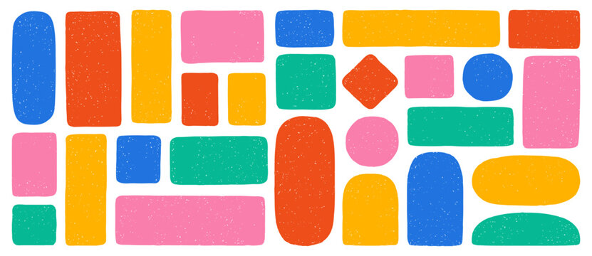 Handdrawn colorful crayon texture frames. Irregular edge chalk border vector shapes. Playful children's cute pastel art project bg. Pencil doodle school design creative backgrounds. Japanese textboxes