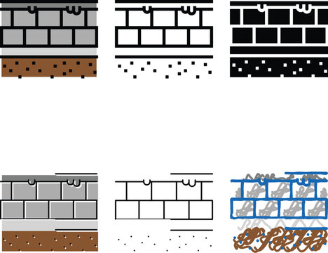 damp proof course building house color icon styleset vector. damp proof course building house sign. isolated symbol
