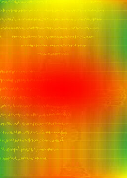 Gradient waveform pattern with grid background transitioning from green to yellow to red hues audio sound frequency spectrum visualizer equalizer
