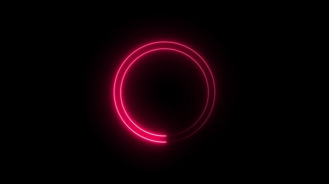 Glowing red Fire shining Eclipse rotate in moving around black circle motion graphic. 4K Abstract Red Power Flame Vortex Round Background for your logo