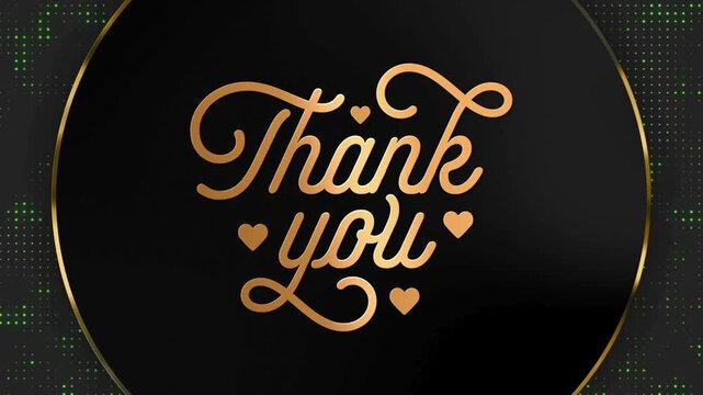 Elegant Gold Thank You Animation with Abstract Background