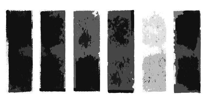 Charcoal Rubbing Textures Grungy Rectangular Blocks On White Background