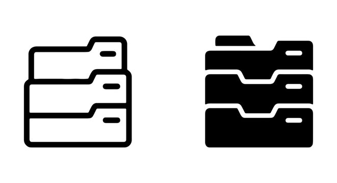 Folder Icons Set, Document Storage, Data Organization, File Management System