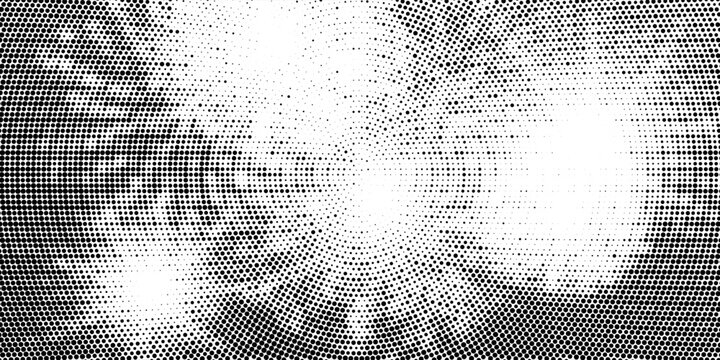Halftone dotted abstract background. Grain gradient texture background with dots. Noise Stipple pointillism pattern. Sand, grain, grunge stipple effect. Abstract texture, vector illustration. modern