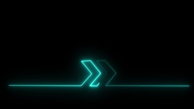 saber color glowing icon animation video on black background.Glowing animation on Black background