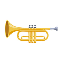 Obraz premium Yellow trumpet illustration on transparent background