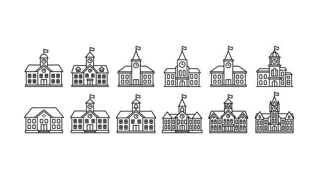 Vector illustration of a church architecture icon with cathedral tower skyline city landmark and religious symbol design