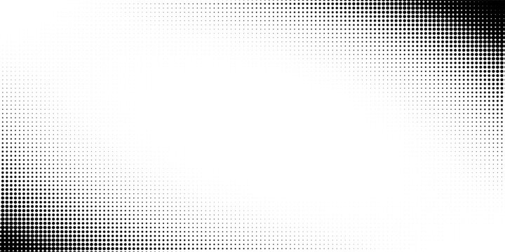 Abstract gray halftone corner wave pattern with fading dots on white background, smooth gradient motion texture, minimal modern digital geometric design composition
