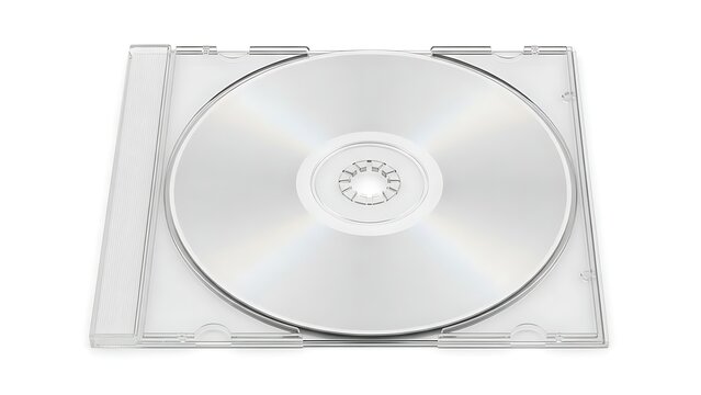 Empty cd disc in clear plastic case
