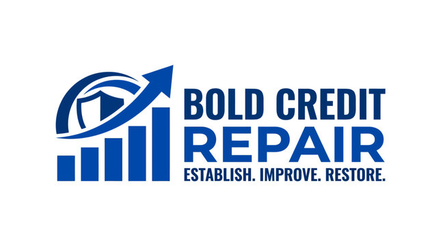 Financial growth logo with rising bar chart arrow.