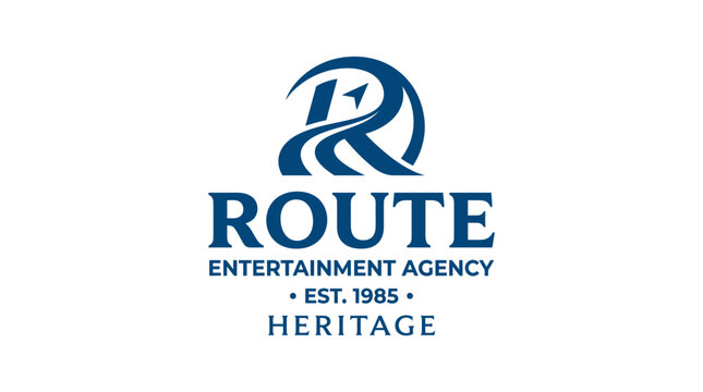 Creative road path letter R logo for agency.
