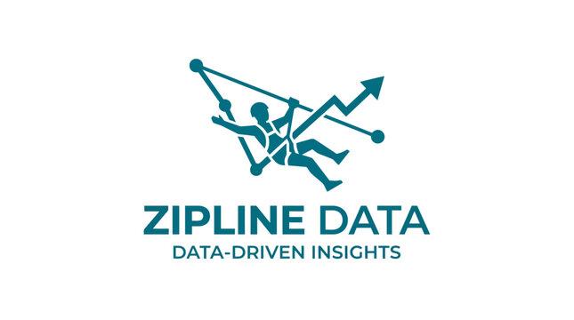 Dynamic data chart zipline logo for analytics and insights.