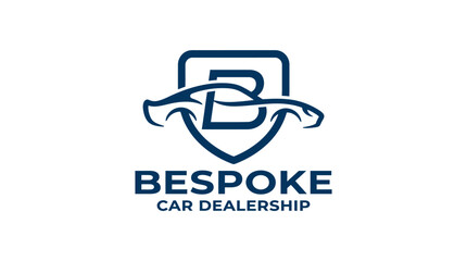 Bespoke Car Dealership logo with shield and car silhouette. © changnut