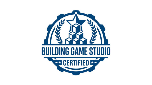 Building Game Studio Certified blue circular badge logo.