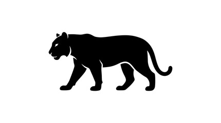 Fototapeta premium Black panter silhouette profile walking