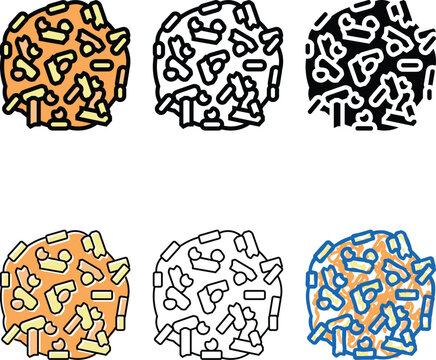 wood pellets variety color icon vector. wood pellets sign. isolated symbol