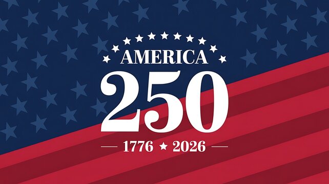 America 250th Anniversary with Star Background 1776 2026 stars