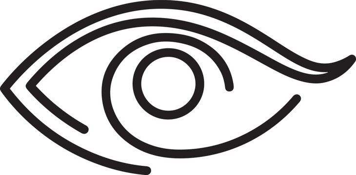 One continuous editable single line female eye line. one line art icon drawing vector