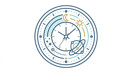 Cosmic Clock Representing Time and Space Exploration. © widodo