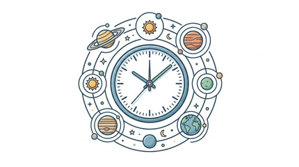 Cosmic Clock Represents Time and Space. © widodo