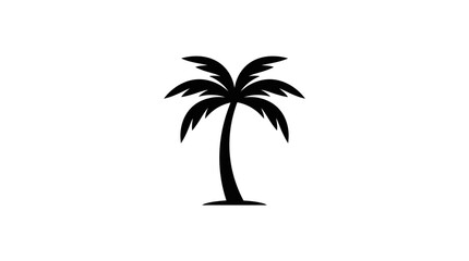 Obraz premium Simple black palm tree icon isolated on white background