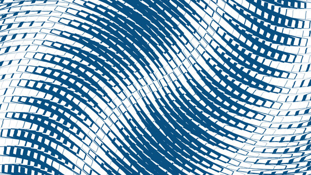 Abstract flowing binary code data stream in digital cyber wave pattern background