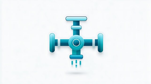 Stylized oil wellhead icon isolated on white background