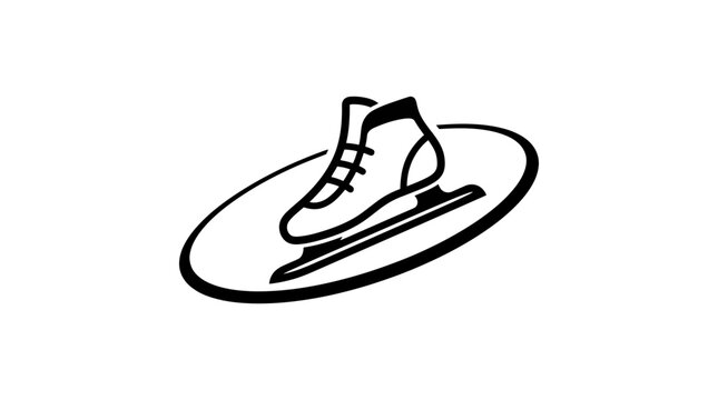 Monochrome icon of a shoe on an elliptical platform