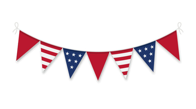 Stars and stripes patriotic bunting banner decoration.