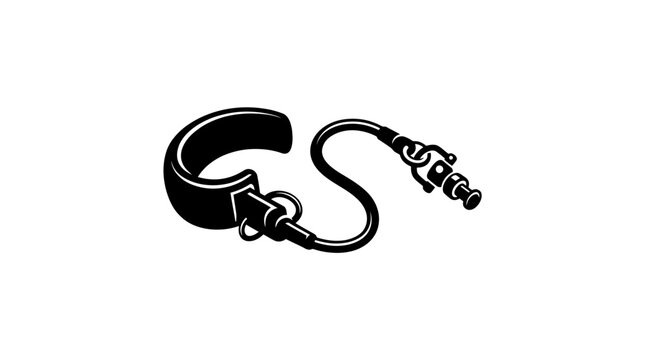 Black handcuffs with chain on white background illustration concept